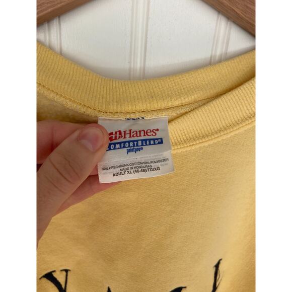 Vail Sweatshirt Crewneck Size XL Yellow Embroidered Nature Y2K VTG 90s - Picture 4 of 5